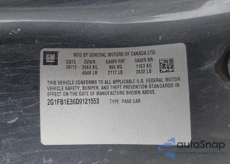 2013 Chevrolet Camaro 1Lt from USA, damaged, VIN 2G1FB1E36D9121553